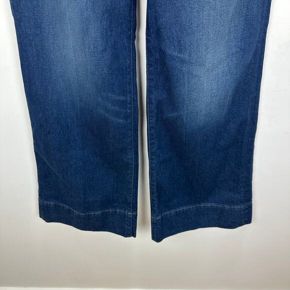 J. Crew Denim Trouser 1996 Semi Stretch High Rise Wide Leg Jean Blue US 27 NWT - Picture 6 of 13